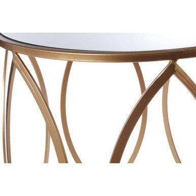 Arcana Set Of Two Gold Finish Side Tables.