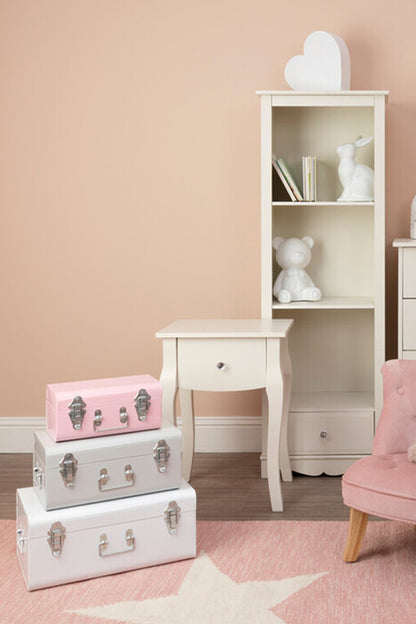 Parley Set Of Three Assorted Pink And Grey Storage Trunks
