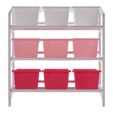 Three Tier White And Pink Kids Storage Unit