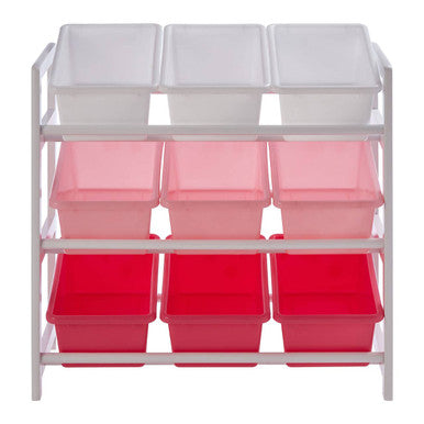Three Tier White And Pink Kids Storage Unit