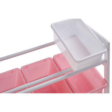 Three Tier White And Pink Kids Storage Unit