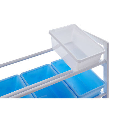 Three Tier White And Blue Kids Storage Unit