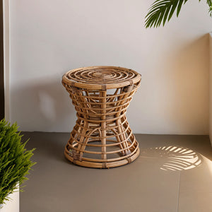 Maka Natural Rattan Hourglass Stool