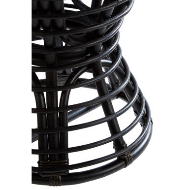 Maka Black Natural Rattan Stool - image 6