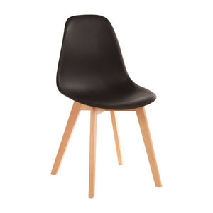 Stockholm Black Chair With Beech Wood Legs