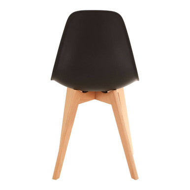 Stockholm Black Chair With Beech Wood Legs