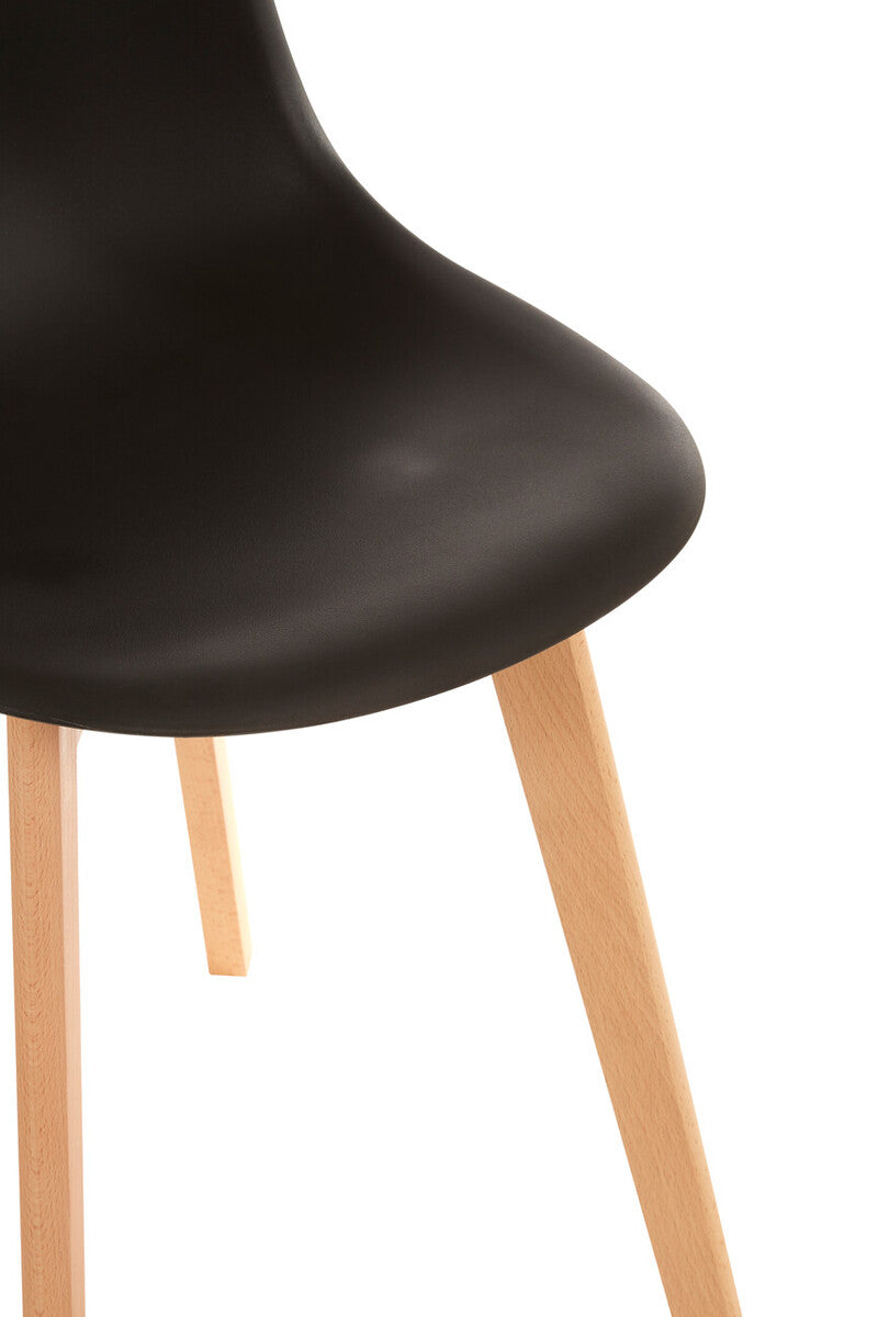 Stockholm Black Chair With Beech Wood Legs
