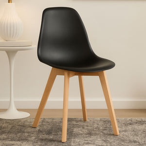 Stockholm Black Chair With Beech Wood Legs