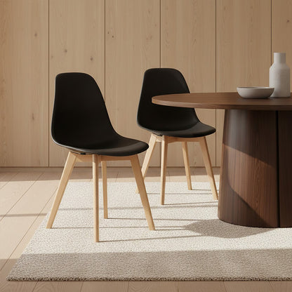 Stockholm Black Chair With Beech Wood Legs