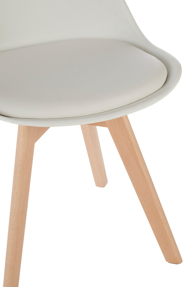 Stockholm White Chair With Cushion And Beech Wood Legs - Image 6