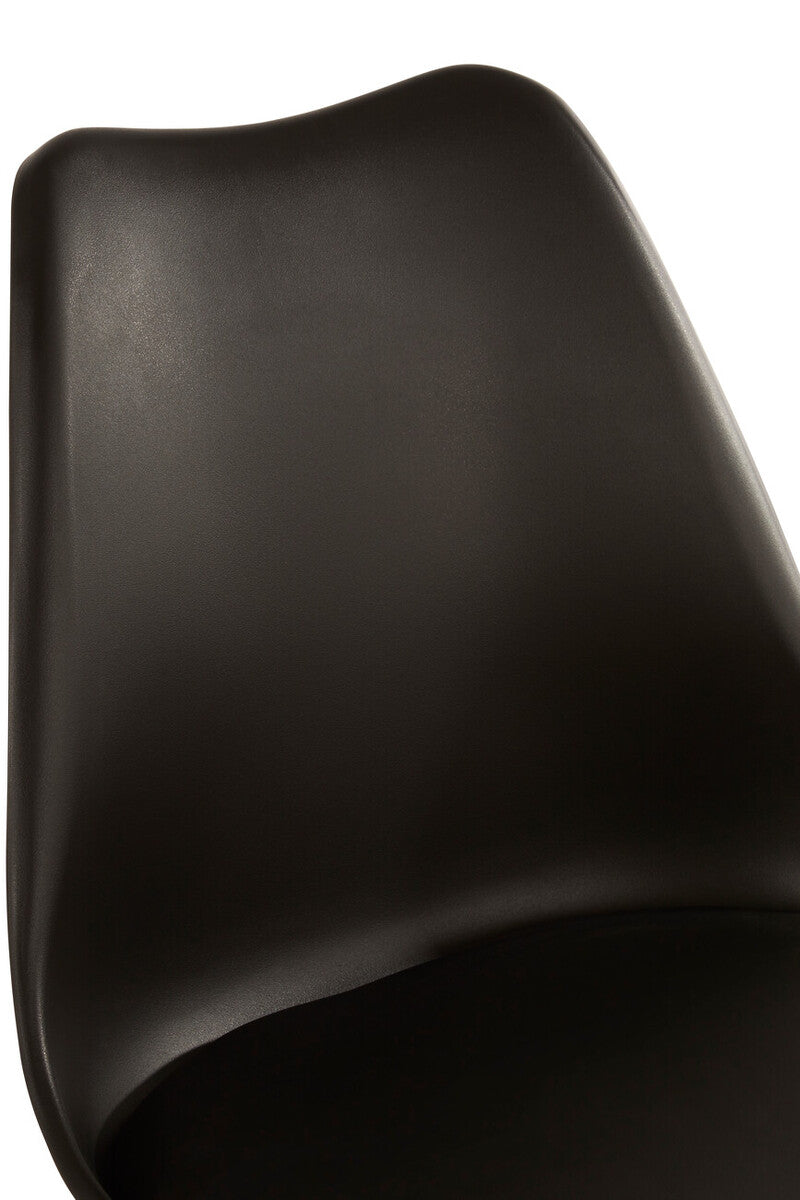 Stockholm Black Chair With Cushion And Beech Wood Legs