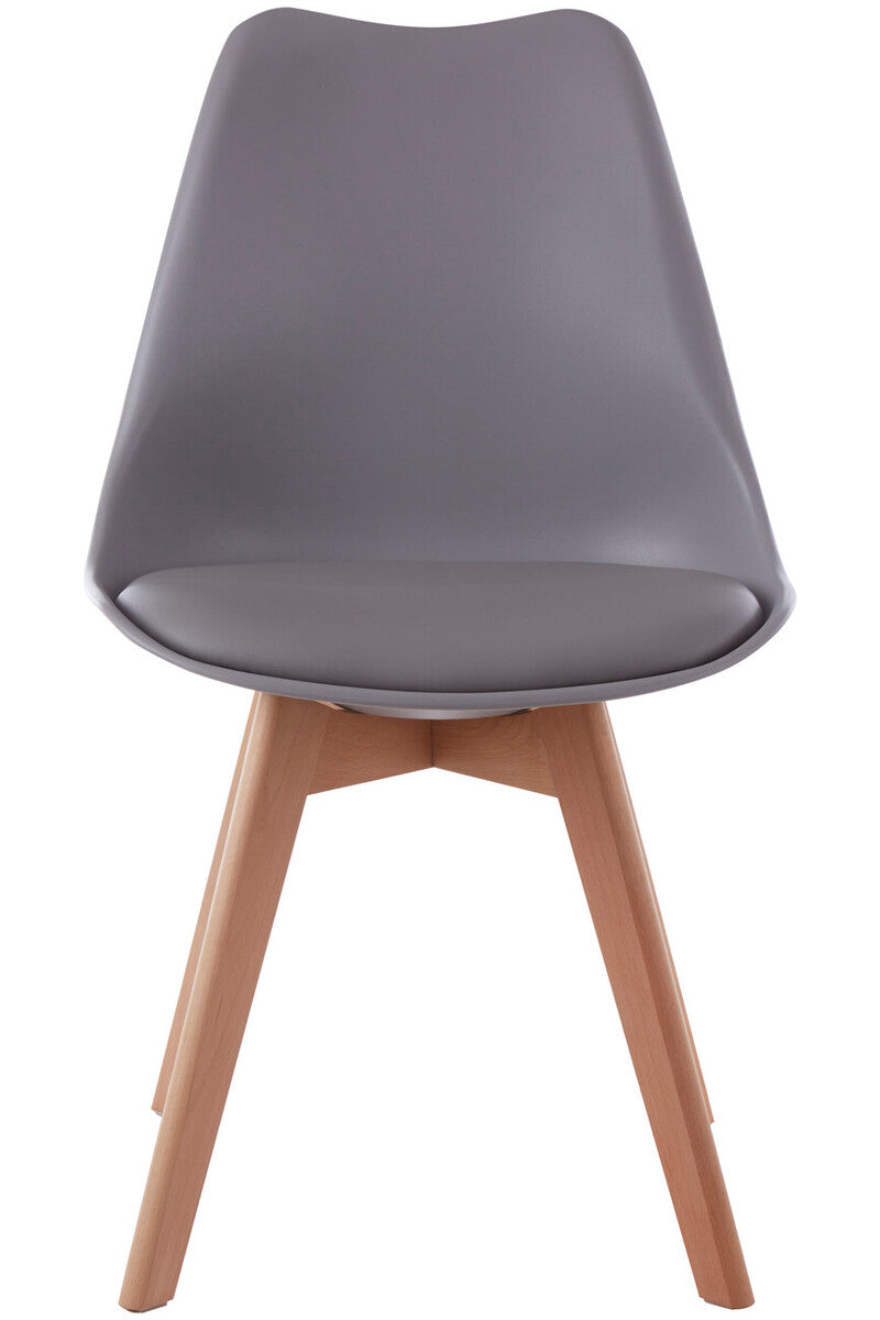 Stockholm Grey Chair With Cushion And Beech Wood Legs - Image 1