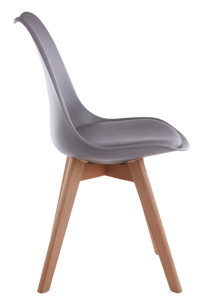 Stockholm Grey Chair With Cushion And Beech Wood Legs - Image 3