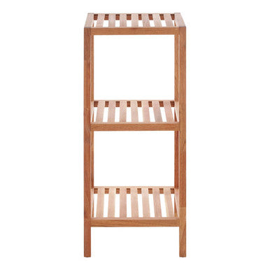 Salon 3 Tier Walnut Wood Bathroom Shelf Unit