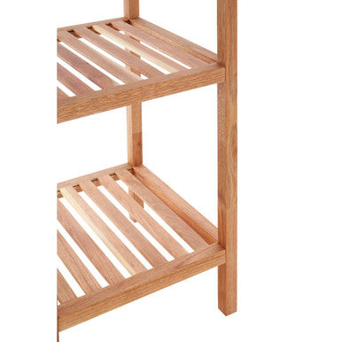 Salon 3 Tier Walnut Wood Bathroom Shelf Unit