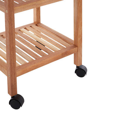 ARLA 3 Tier Walnut Wood Bathroom Trolley