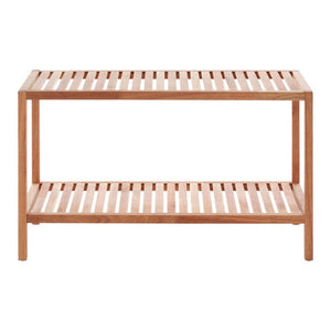 ARLA Walnut Wood Two Tier Storage Shelf Unit