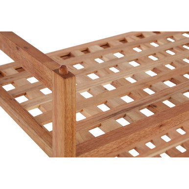 ARLA 2 Tier Grid Design Wooden Shoe Rack
