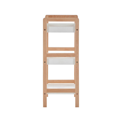 ARLA 3 Tier  Bathroom Shelf Unit With Birchwood Frame