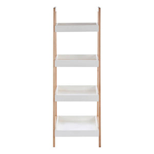 ARLA Four Tier Birch Wood Bathroom Shelf Unit
