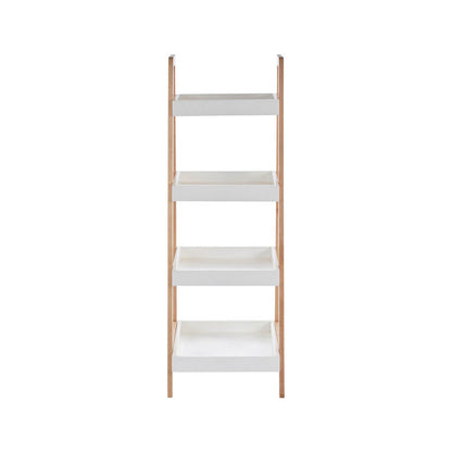 ARLA Four Tier Birch Wood Bathroom Shelf Unit