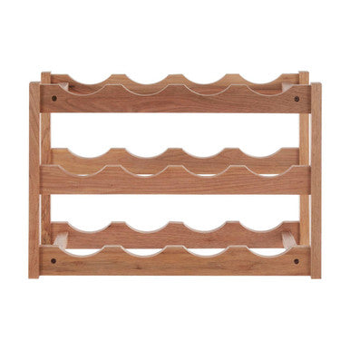 ARLA 3 Tier Walnut Wood Wine Rack