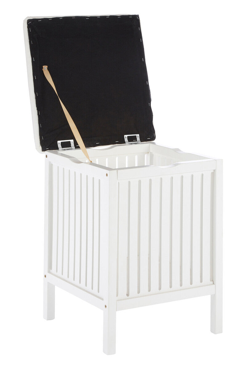 Salon White Bathroom Storage Stool with padded seat