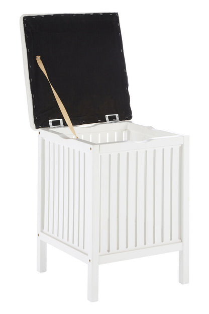 Salon White Bathroom Storage Stool with padded seat