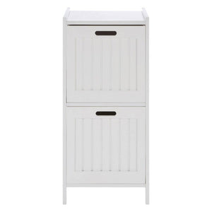 Salon White Wooden 2 Drawer Bathroom Cabinet