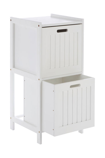 Salon white wood 2 Drawer cabinet