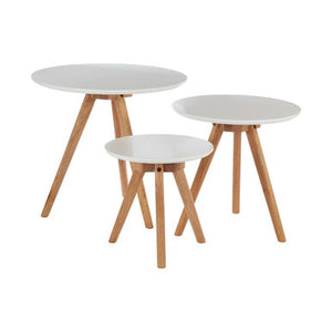 Nostra Set Of 3 Side Tables With Tapered Legs
