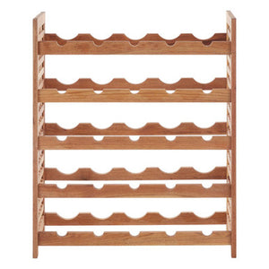 Arla Natural Walnut Wood 5 Tier Wine Rack