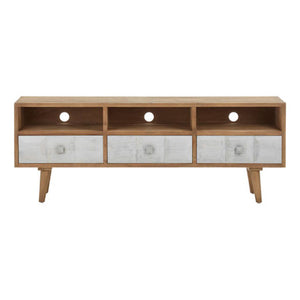 Papua Whitewash Wooden Media Unit