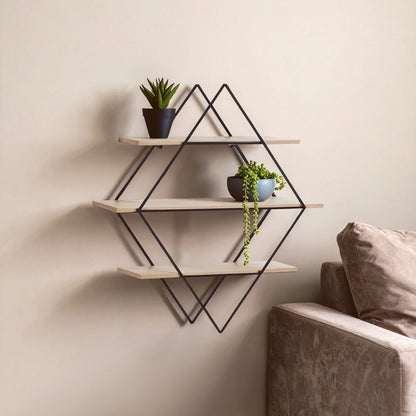 Brixton 3 Tier Rhombus Wall Shelf