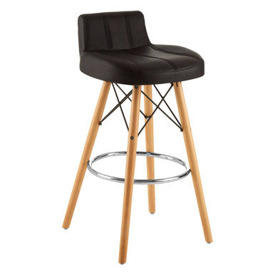 Stockholm Black Leather Effect Bar Stool
