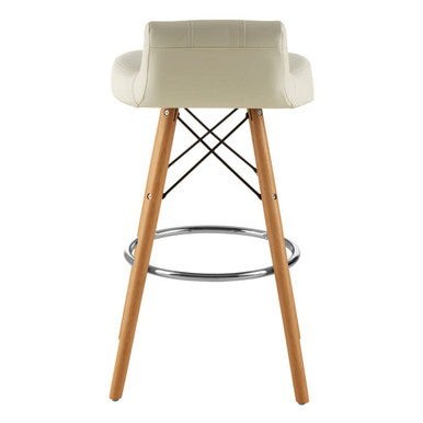 Stockholm White Leather Effect Bar Stool