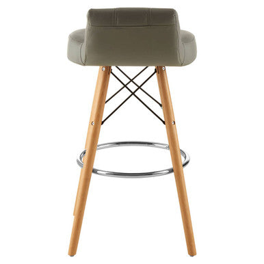 Stockholm Grey Leather Effect Bar Stool
