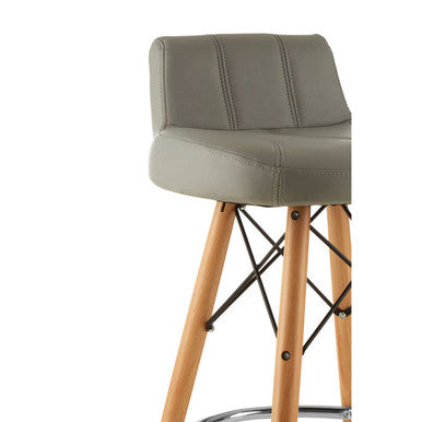 Stockholm Grey Leather Effect Bar Stool