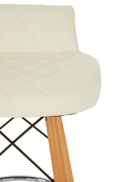 Stockholm White Leather Effect Seat Bar Stool