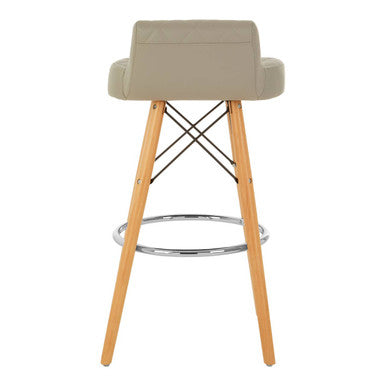 Stockholm Grey Leather Effect Seat Bar Stool