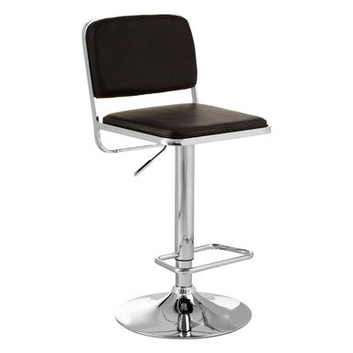 Stockholm Black Seat And Chrome Base Bar Stool