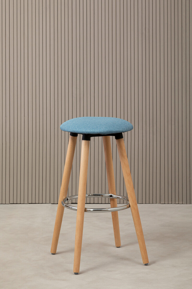 Stockholm Blue Round Bar Stool