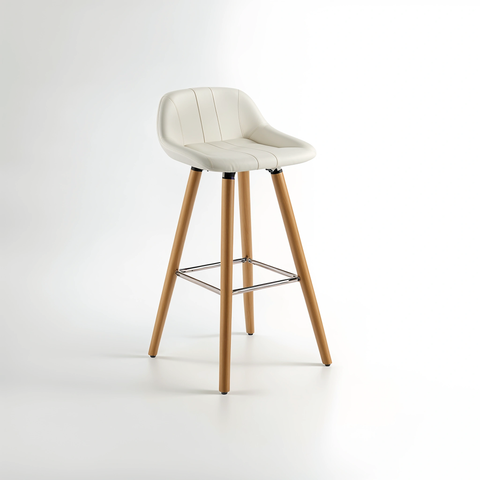 Stockholm White Faux Leather Bar Stool