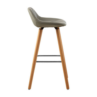 Stockholm Grey Faux Leather Bar Stool