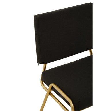 Lexa Black Linen Chair