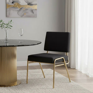 Lexa Black Linen Chair