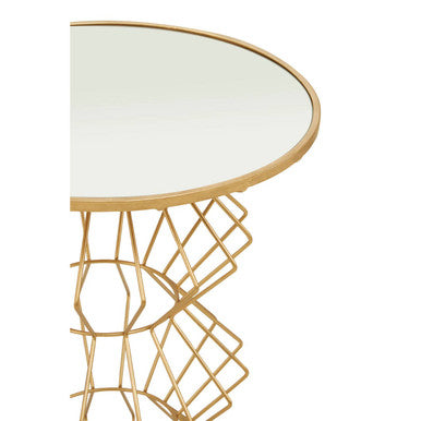 Yaxi Gold Finish Frame Table