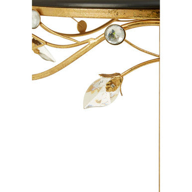 Yaxi Round Side Table With Gold Frame And Black Top