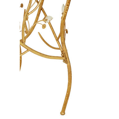 Yaxi Rectangular Console Table With Gold Frame And Black Top