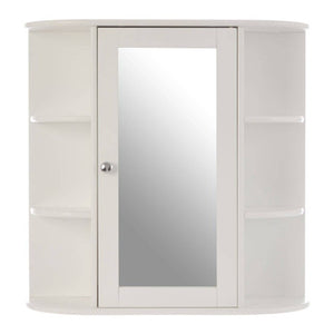 Portland Seven Shelf Mirrored Door Bathroom Cabinet